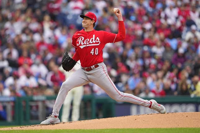 Apr 8, 2023; Philadelphia, Pennsylvania, USA; Cincinnati Reds pitcher Nick Lodolo (40) delivers a pitch against the Philadelphia Phillies during the first inning at Citizens Bank Park.