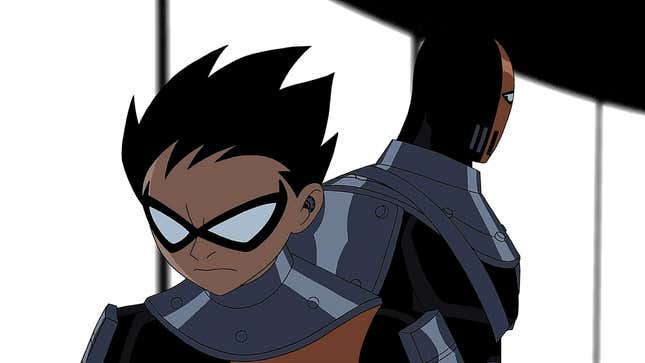 Robin and Slade in 2003's Teen Titans cartoon. 