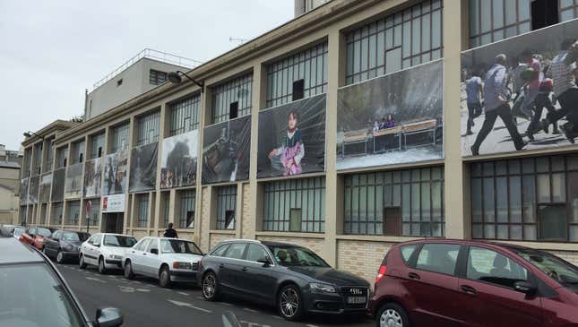 The outside of the building in Paris.