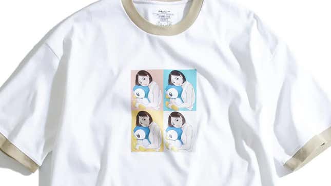 Here's a close up of the Cotoh design shirt, featuring a young woman holding Piplup. 