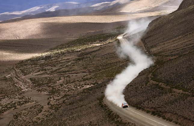 Image for article titled Photos: The epic landscape of the Dakar Rally, seen from above