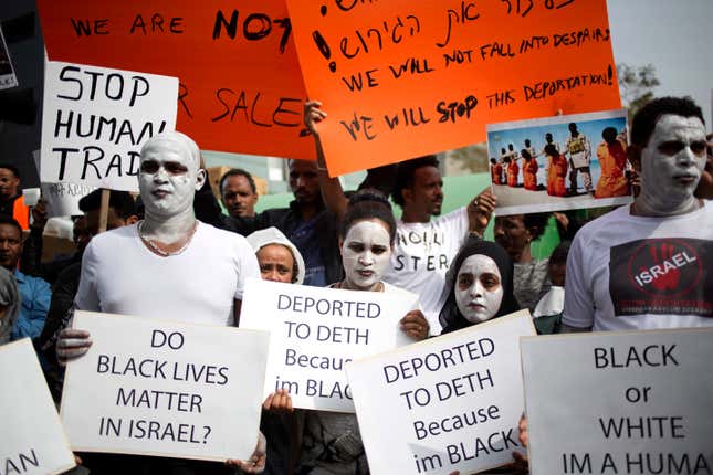 Tens of thousands of African asylum seekers have until April 1 to leave Isrel for an unnamed African destination in exchange for $3,500 and a plane ticket, or they will be incarcerated indefinitely.