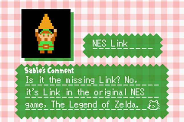 A reference to NES Link in Animal Crossing.