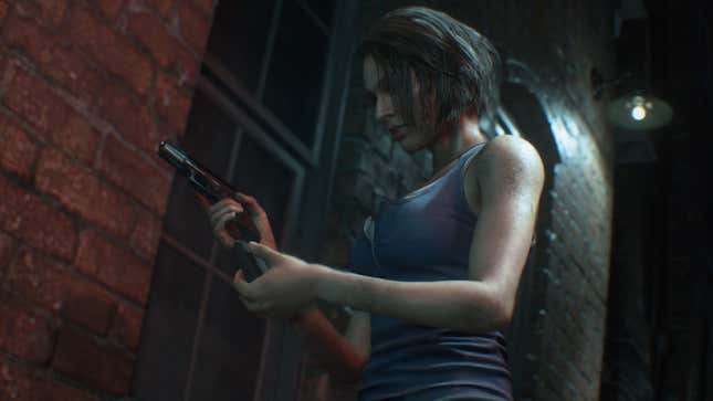 Jill loads a handgun in Resident Evil 3.