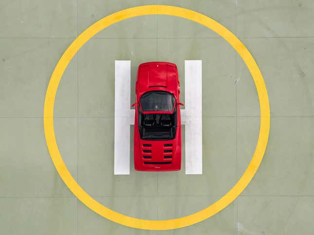 Top view of red Ferrari Testarossa Pininfarina Spider "Special Production"