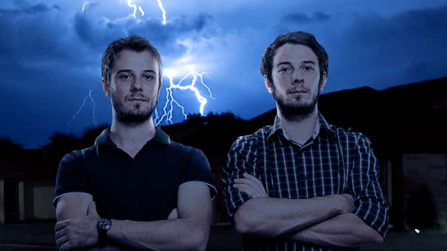 Image for article titled Identical Twins Unconcerned After Having Bodies Swapped By Lightning Strike