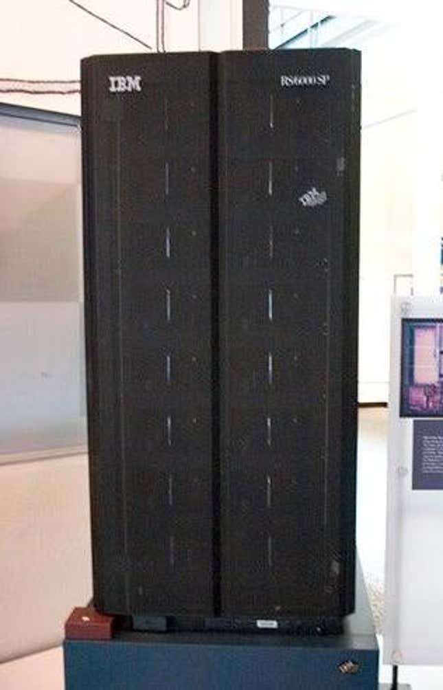 One of Deep Blue's computer towers on display in a museum.