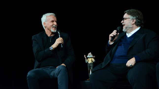 James Cameron and Guillermo del Toro likely discussing how cool it would have been if this had actually happened