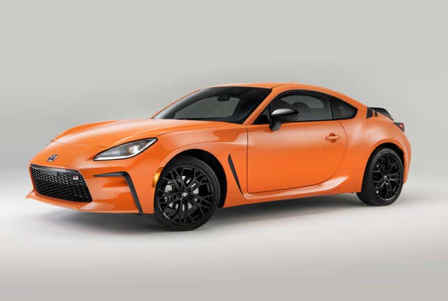 This photo provided by Toyota shows the 2023 Toyota GR86, a small rear-wheel-drive sport coupe that shares a platform with the Subaru BRZ. (Toyota Motor Sales U.S.A. via AP)