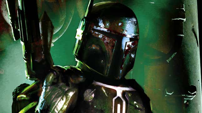 A crop of the cover of Legacy of the Force: Bloodlines sees Boba Fett in his armor and helmet from the chest up.