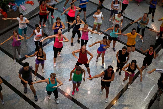 If you can, exercise with others.