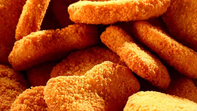 A closeup of a pile of McDonald's McNuggets