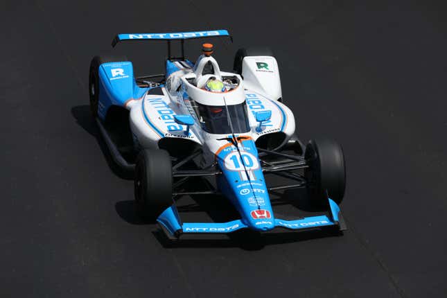 Alex Palou in his No. 10 Chip Ganassi Racing Honda during practice for the 2022 Indy 500
