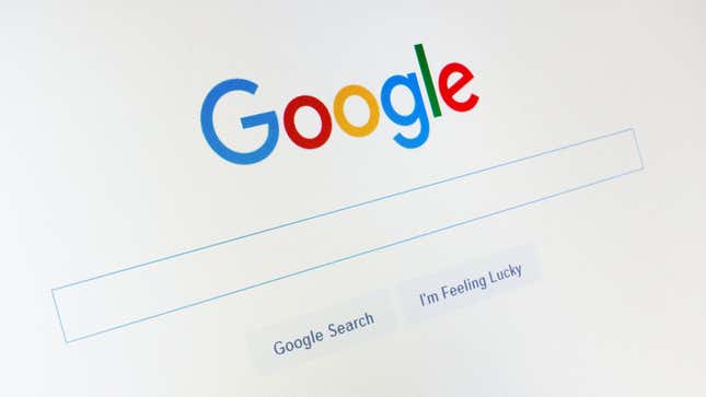 An image of Google's Search homepage on a computer screen.