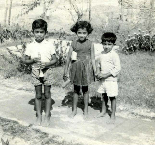 Indian childhood: That’s me in the middle.