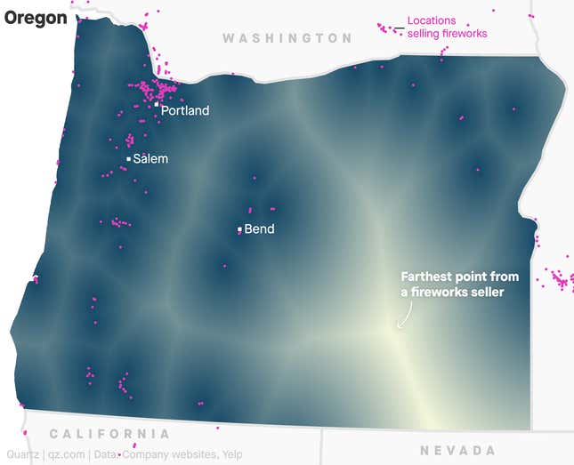 Image for article titled The places in the US that are the farthest from fireworks