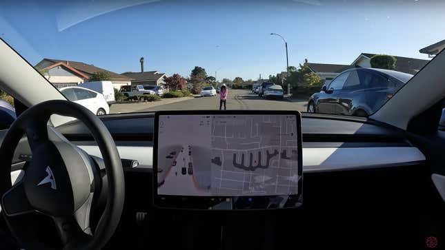 Image for article titled Don&#39;t Test Tesla&#39;s Full-Self Driving on Children: Safety Regulators