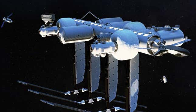 Conceptual view of the Orbital Reef space station. 