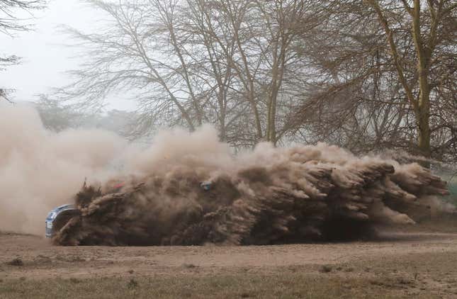 Skoda driver Aakif Virani and co-driver Azhar Bhatti in action.
