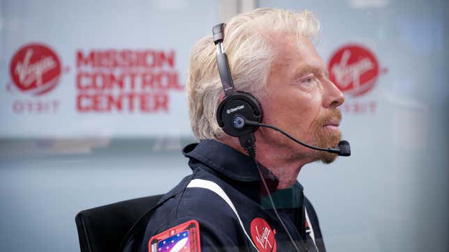 Virgin Group founder and owner Richard Branson during Virgin Orbit’s Tubular Bells: Part One mission on June 30, 2021.