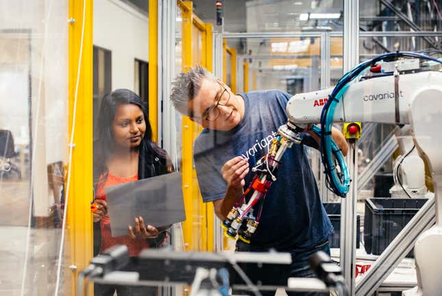 Working on ABB robotic equipment meant for use in warehouses.