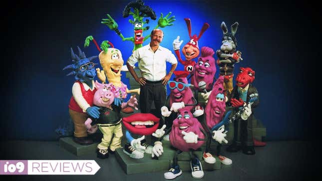 Will Vinton surrounded by his clay creations.