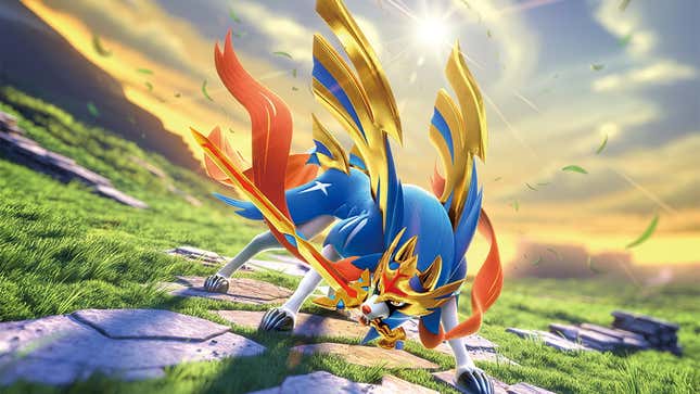 Zacian as illustrated for the Pokemon Sword & Shield TCG