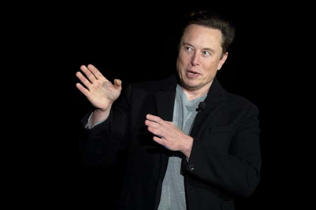 Elon Musk gesticulating