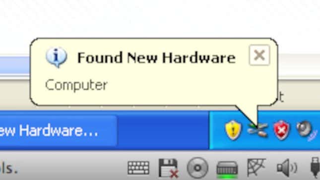 The found new hardware wizard telling you it's found a "computer"