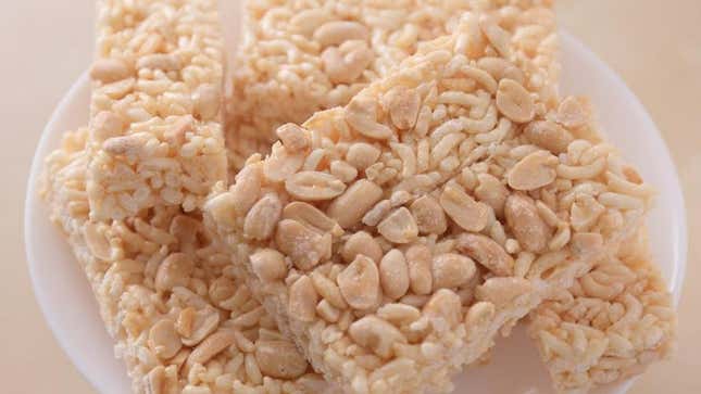 Rice Krispies treats with peanuts