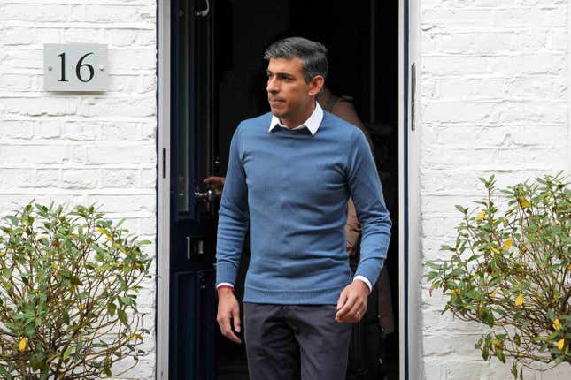 Rishi Sunak leaves his London home