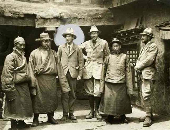 George Mallory, pictured in a halo during the 1924 expedition.