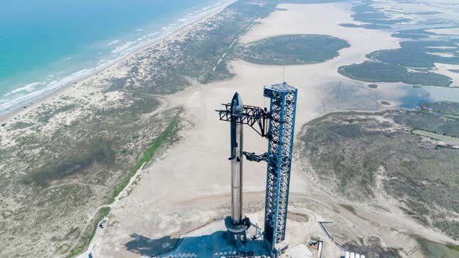 Starship on the launch pad at Boca Chica, Texas in 2023. 