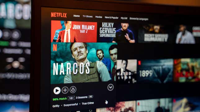 Netflix displaying Narcos