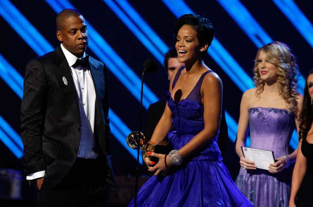 Rihanna at the 50th Annual Grammy Awards