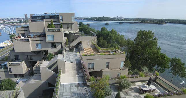 Detalle de los tejados del edificio Habitat 67 en una foto de archivo.