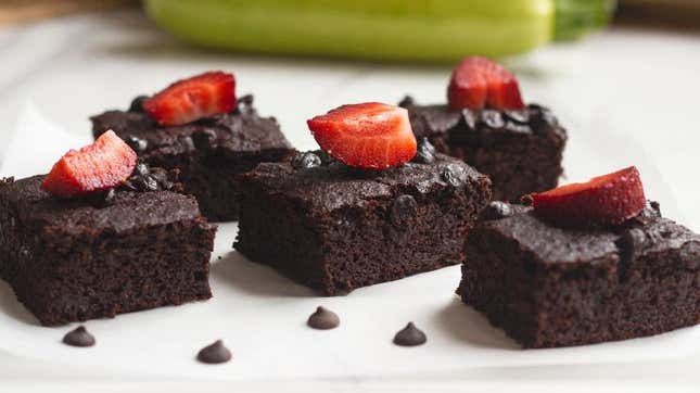Zucchini brownies with chocolate chips
