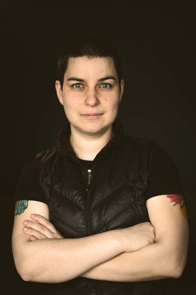 Portrait of Max Liboiron, director of the CLEAR feminist anti-colonial lab