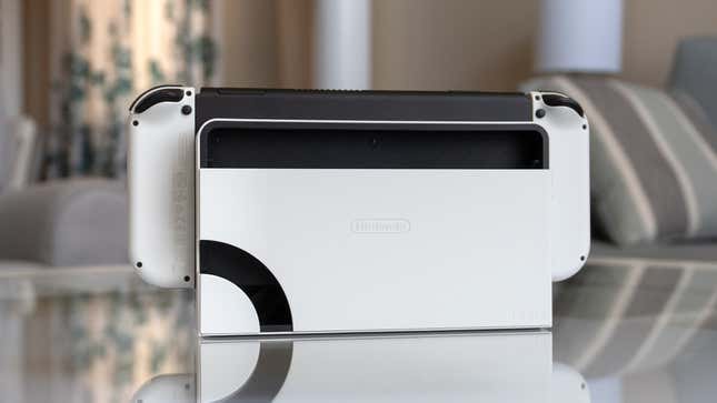 A larger cutout on the back of the Switch OLED’s dock also makes it much easier to route cables.