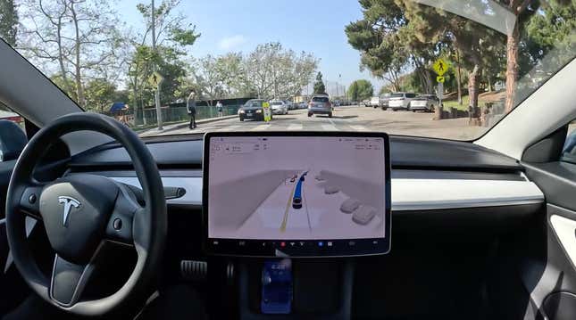 Image for article titled No, It's Not Amazing That A Tesla Using FSD Blew Through A Crosswalk