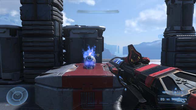 The IWHBYD skull rests on top of a chest on top of the Tower in Halo Infinite.