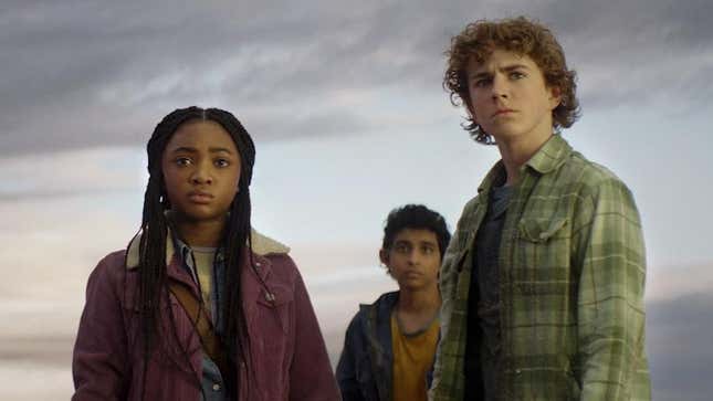 Leah Sava Jeffries, Aryan Simhadri and Walker Scobell in Percy Jackson.