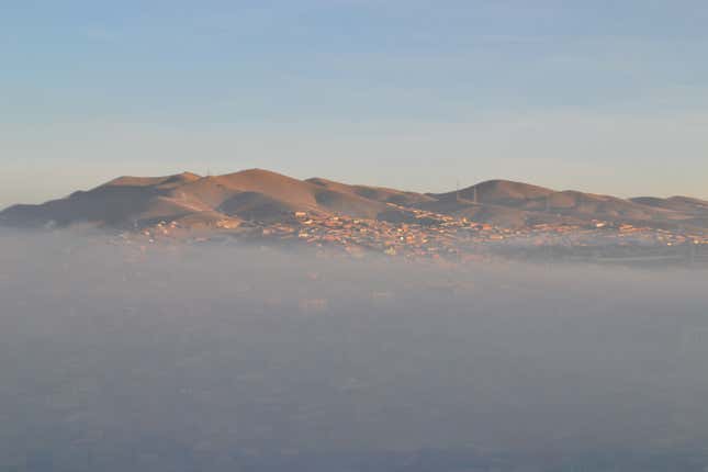 Air pollution above Ulaanbaatar