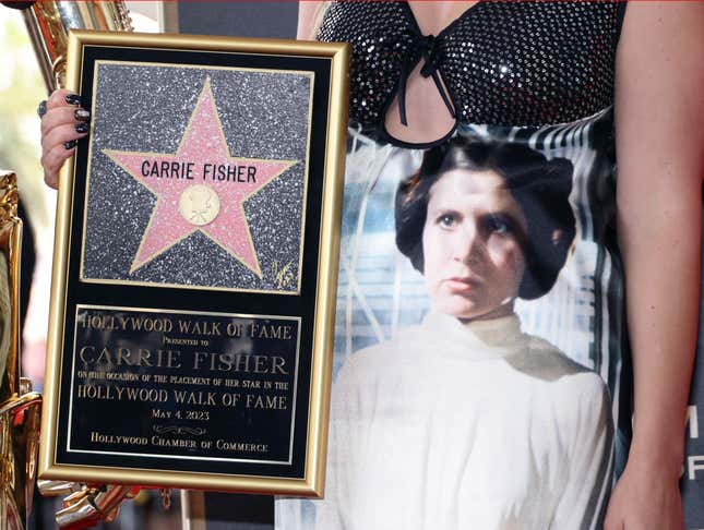 Image for article titled Star Wars Icon Carrie Fisher Honored at Hollywood Walk of Fame Ceremony