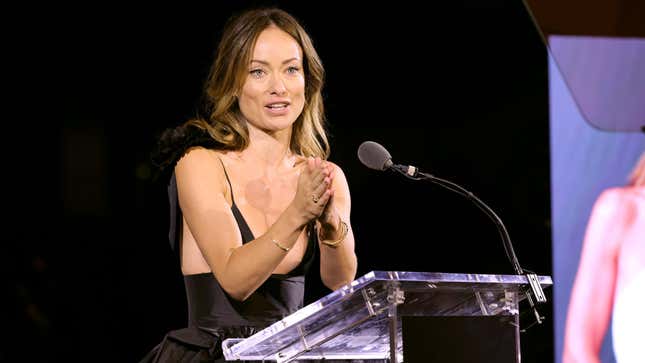 Honoree Olivia Wilde speaks onstage during ELLE’s 29th Annual Women in Hollywood celebration in LA.