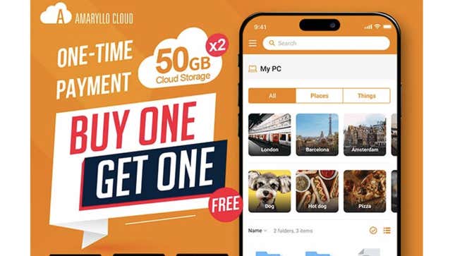Amaryllo’s cloud storage is half off its normal price of $60. Get 100GB for the price of 50GB.