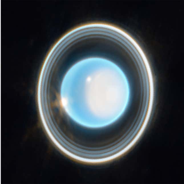 Uranus ist auf diesem aktuellen Webb-Bild umringt.