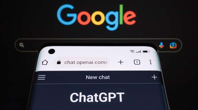ChatGPT and Google logos