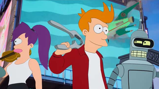 Futurama characters arrive on the Fortnite island.