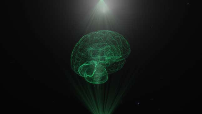 Ein Hologramm des menschlichen Gehirns, ähnlich der KI.